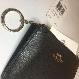 Coach card case with key chain NWT